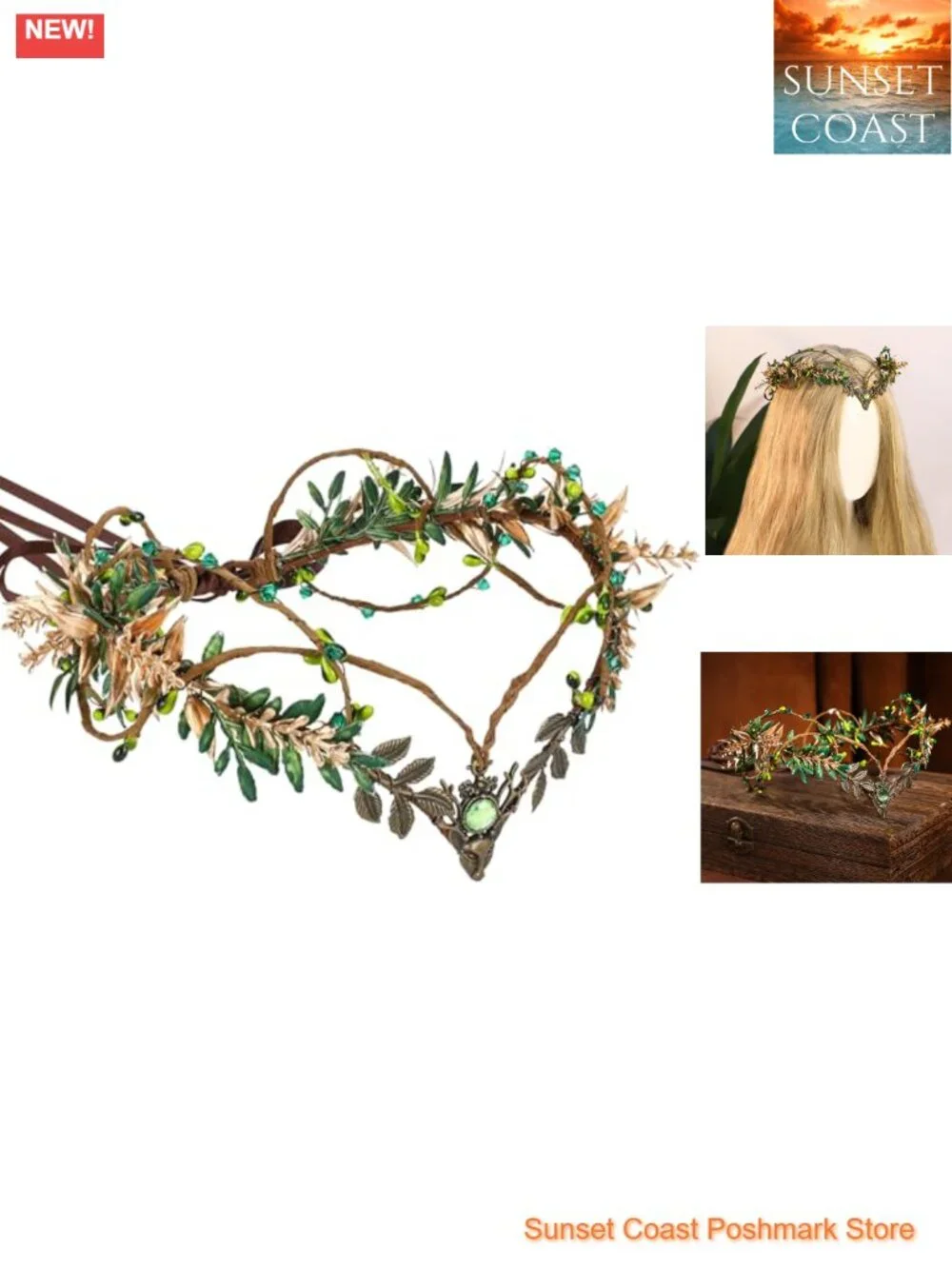Handcrafted Woodland Elf Circlet Headband Renaissance Fairy Crown Cosplay